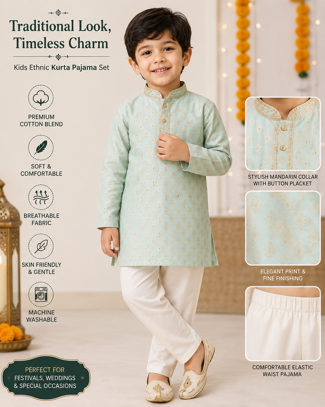 Kids Ethnic Kurta Pajama Set